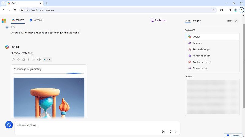 网页版 Copilot 被曝 BUG：用户切换标签页后，生成图片操作会中止根据国外科技媒体 mspoweruser 报道，微软网页版 Copilot 在生成图片方面存在一个 BUG：在生成过程中，如果切换到其它页面，相关生成操作就会中止