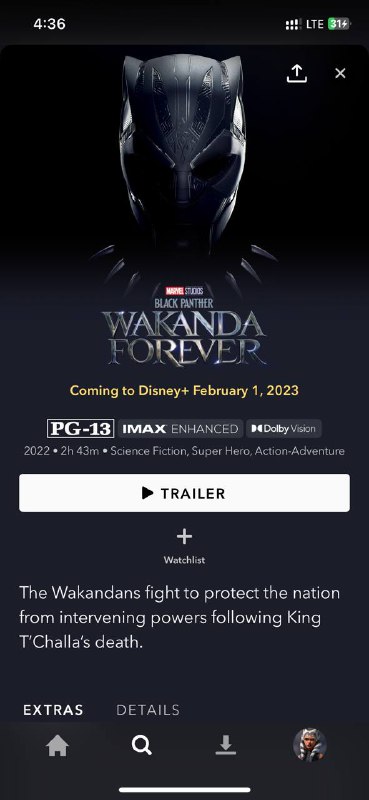 黑豹二将于 2 月 1 日上线 Disney+via 三三🗒 标签: #Disney #黑豹📢 频道: @GodlyNews1🤖 投稿: @GodlyNewsBot