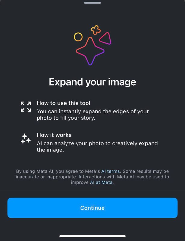 Instagram 新增AI 扩图工具