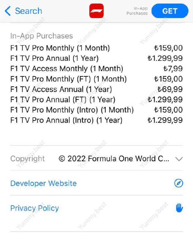 土耳其F1 TV Pro 年付内购涨价至1300里拉🗒 标签: #F1 #AppStore #涨价 📢 频道: @GodlyNews1🤖 投稿: @GodlyNewsBot