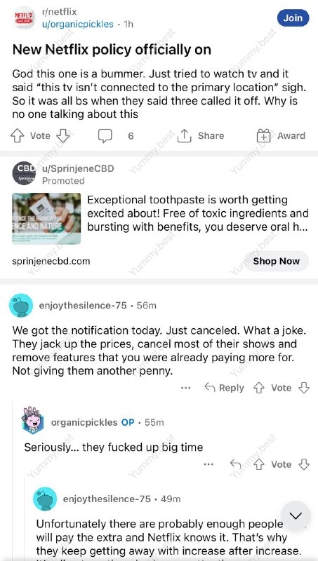Netflix 限制分享措施已在加拿大实施有用户在 Reddit 反馈，当他打开Netflix 准备观看时，被提示”此电视未连接到主位置”今年2月 Netflix 已表明会在加拿大实施限制，但该用户貌似是第一个证实它存在的人
