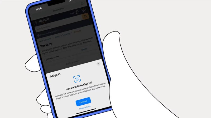 Amazon 网页及 iOS App 已支持 Passkeys Amazon 尚未对 Android 用户提供明确的推出时间表，但有表示这个功能“即将到来”