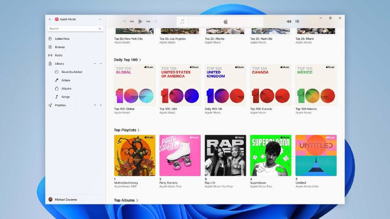 先睹为快！Windows 11上线Apple Music和Apple TV应用预览版本群友总结：首先在win11设置里把国家改成美区，用给的链接在浏览器里打开，会弹出Microsoft store窗口，然后安装