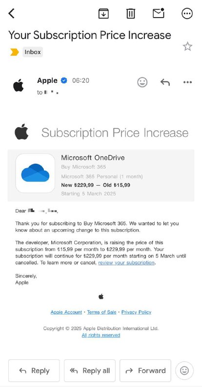 土区OneDrive 订阅涨价，15.99 -> 229.99via phumraphee.me🗒 标签: #Apple #微软📢 频道: @GodlyNews1🤖 投稿: @GodlyNewsBot
