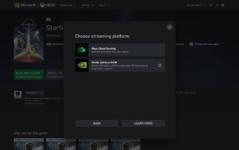 微软将 Nvidia 的 GeForce Now 集成到其 Xbox 游戏页面中