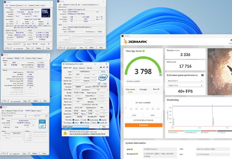 酷睿Ultra 5 245K核显超频3GHz：性能提升50％处理器、显卡、内存超频随处可见，核显超频就不多了，有玩家尝试超了一下酷睿Ultra 5 245K的核显，结果有意外惊喜