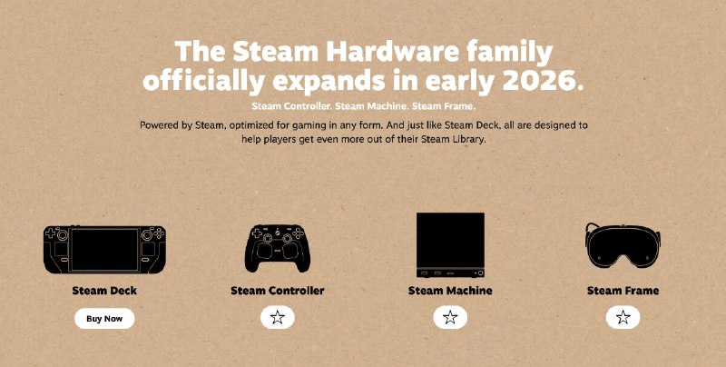 V社将推出全新Steam主机，硬件家族将于2026年扩员