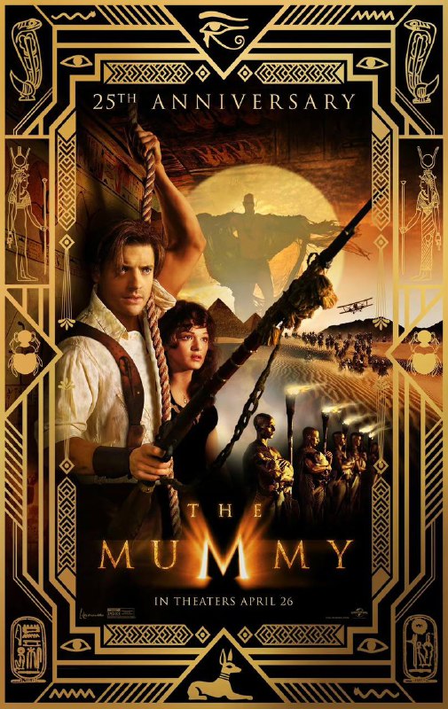 为了庆祝《木乃伊》上映25周年，环球影业宣布影片将于4月26日重返北美院线