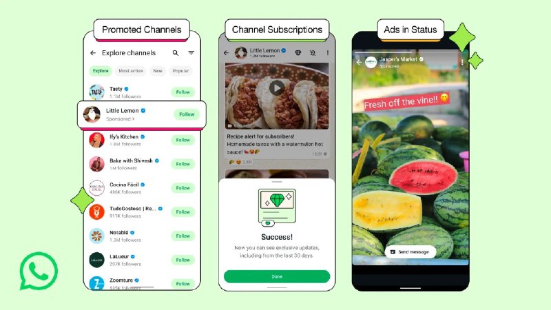 Meta将广告引入WhatsApp，创始团队“不做广告”传统被打破自Facebook以190亿美元收购WhatsApp十一年后，Meta终于将广告引入这款创始人曾抵制广告的应用，标志着重大战略转变