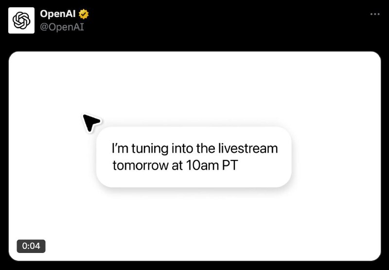 OpenAI 计划在 17 日上午 10 点（太平洋时间）开启直播北京时间 18 日凌晨 1 点