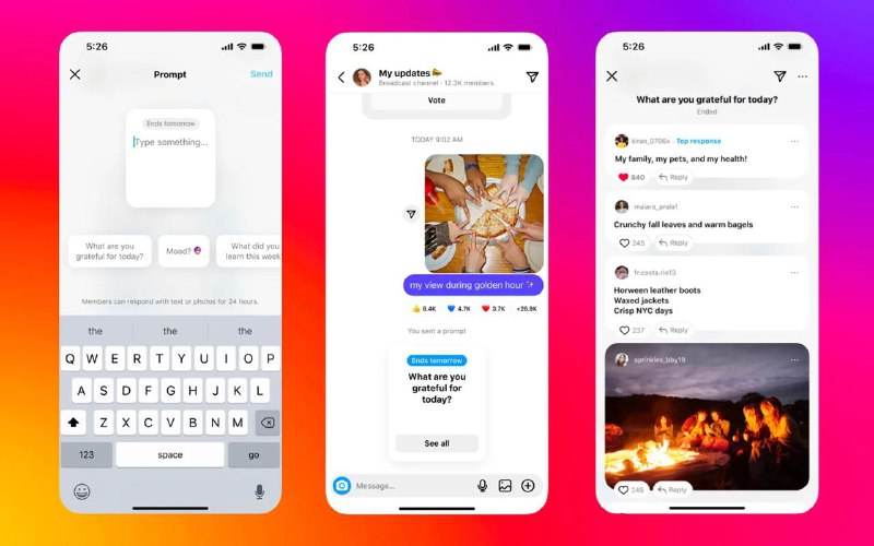 Instagram 创作者现在可以在广播频道中开启回复功能还有一些与时间相关的渠道提示也在推出，帮助创作者提高观众互动