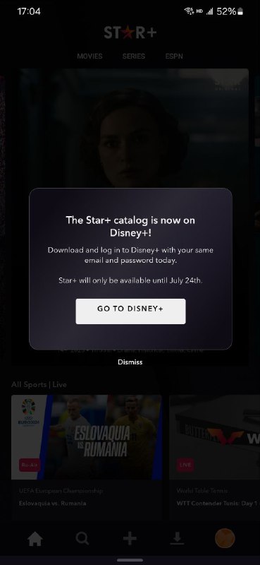 非拉美区的 Disney+ 订户可以在 2024-07-24 之前临时访问 Star+ 的内容via Danielbility🗒 标签: #Star #Disney 📢 频道: @GodlyNews1🤖 投稿: @GodlyNewsBot