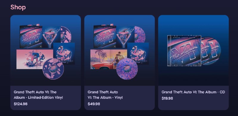 R星开启《GTA 6》音乐专辑预售，$19.98起