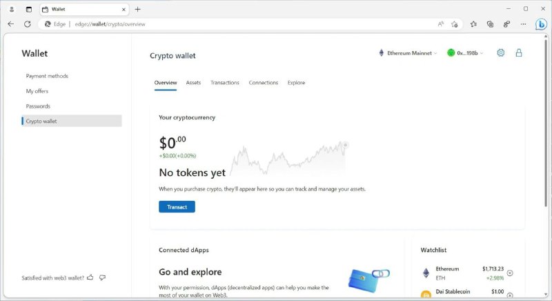 Edge 浏览器即将内置加密钱包via 匿名🗒 标签: #Edge #加密货币 #钱包📢 频道: @GodlyNews1🤖 投稿: @GodlyNewsBot