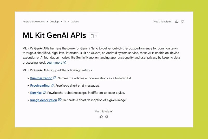 Google 即将为第三方 Android 应用程序释放 Gemini Nano 的能量Google 悄悄推出了 ML Kit GenAI API，让安卓应用可以在多款旗舰设备上使用 Gemini Nano本周早些时候，谷歌悄然发布了关于 ML Kit 新 GenAI API 的文档