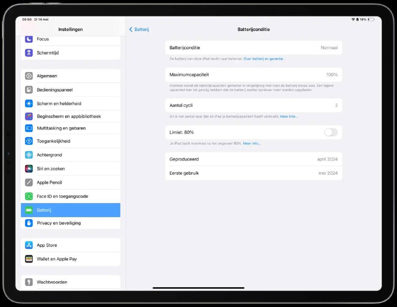 新 iPad 终于加入电池健康功能苹果推出的全新 iPad（M2 iPad Air 和 M4 iPad Pro）首次引入了电池健康选项