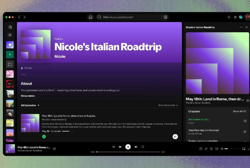 Spotify 推出多项更新Spotify Studio 的 AI 代理会为你生成一档每天更新的专属播客Spotify Labs 推出的 Studio 是一款全新的独立 AI 应用，可在你的电脑上通过聊天机器人提示生成每日简报、播客和播放列表
