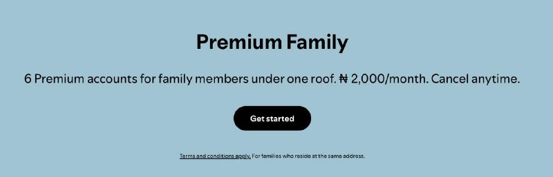 Spotify 尼日利亚涨价，每月 ₦ 1400 -> ₦ 2000 新开价格必为 ₦ 2000，老用户续费似乎暂未受到影响