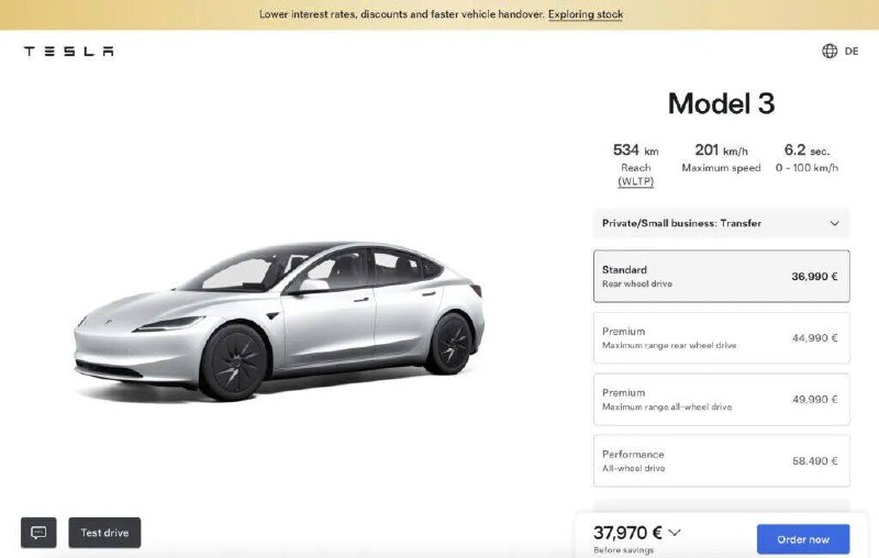 特斯拉称尚无计划将 Model 3 标准版引入中国市场，也未在上海建设相关生产线特斯拉官方明确回复：特斯拉尚无计划将 Model 3 标准版引入中国市场，也未在上海超级工厂建设该车型的相关生产线🗒 标签: #特斯拉📢 频道: @GodlyNews1🤖 投稿: @GodlyNewsBot