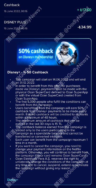 #Disney #Ozan首次预约没赶上？不要紧，Ozan于昨日推出Disney Plus 50% Cashback优惠，活动持续到2022年12月31日截止