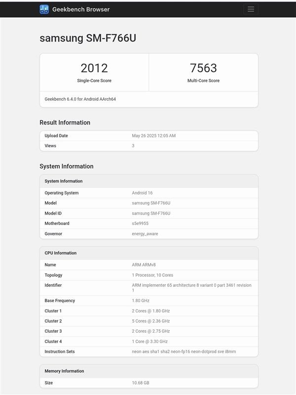 三星Galaxy Z Flip7全球统一搭载自家Exynos 2500芯片：性能约等于8 Gen 3据爆料者Erencan Yılmaz介绍，三星Galaxy Z Flip7将全球统一配置，全部搭载自家的Exynos 2500芯片