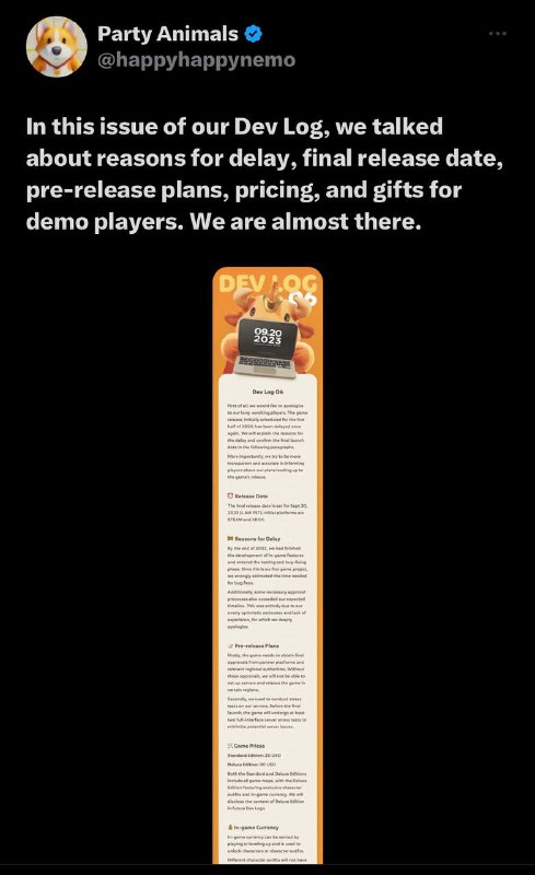 Party Animals 公布发售日期