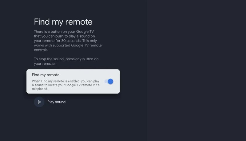 Google TV 将新增“寻找遥控器”功能据 Android Authority 报道，上周谷歌 I/O 大会上宣布的安卓 14 电视版测试版中提到了一个名为“寻找我的遥控器”的新功能