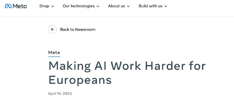 Meta AI 将使用欧盟用户的数据进行训练该公司表示将通知用户并给予他们选择退出的机会