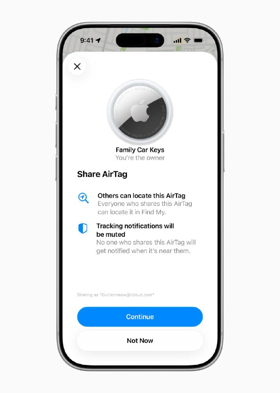 Apple 推出新款AirTag，连接范围更广、更易查找新款AirTag支持更强大的精确查找功能，蓝牙连接范围更大，扬声器更响亮
