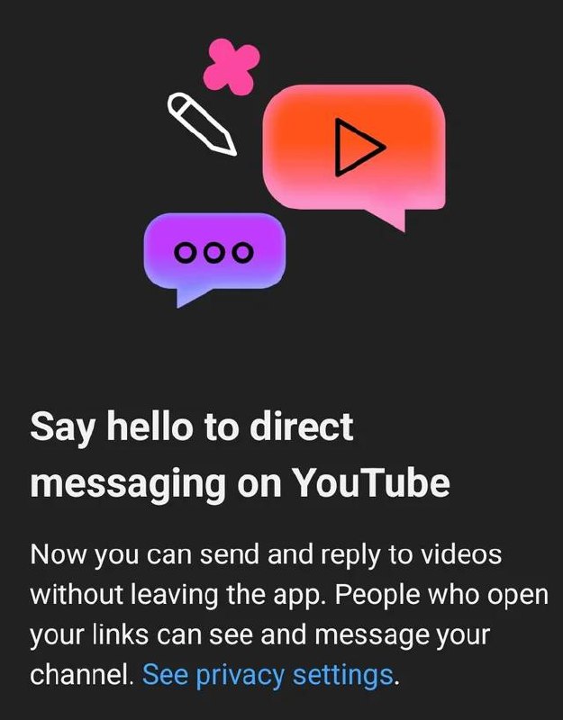事隔多年，YouTube重新测试DM（私信）功能，并将测试拓展到31个地区此功能允许用户通过应用程序中的私人对话与朋友或家人共享视频