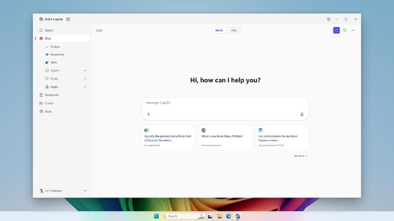 Microsoft 365 Copilot 重新设计，增加了新的搜索、图像和笔记本功能企业版开始获得更智能的 Copilot 版本，这个版本更接近消费者版使用的功能集