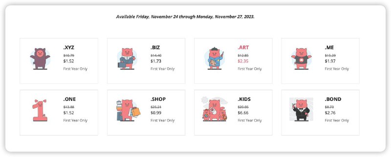 porkbun黑五：域名首年优惠