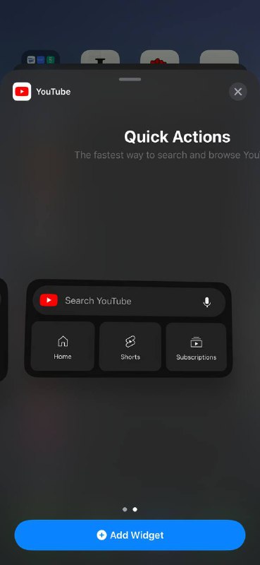 最新版 YouTube 在iOS 端上线了桌面小组件🗒 标签: #YouTube #iOS #小组件📢 频道: @GodlyNews1🤖 投稿: @GodlyNewsBot