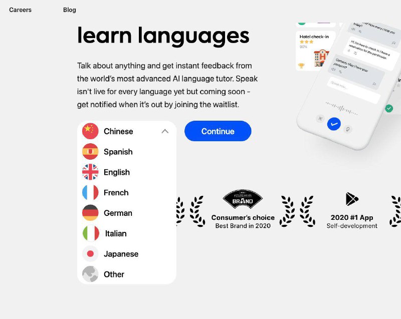 由 OpenAI 投资的语言学习网站 Speak.com 可以加入Waitlist了