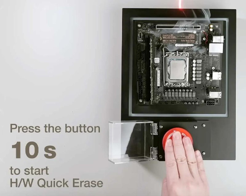 带自毁按钮的固态硬盘——物理层面的自毁台湾内存专家 Team Group 推出了一款新的 M.2 2280 PCIe Gen4 NVMe 固态硬盘（SSD），专为关键任务环境设计