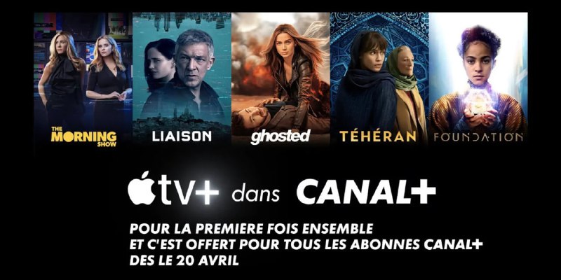 法国的有线电视运营商 Canal+ 宣布，他们将在不额外收费的情况下提供 Apple TV+ 的内容这项服务将从今天开始，适用于所有 Canal+ 的订阅者，并将包括 Apple TV+ 的所有原创节目和电影