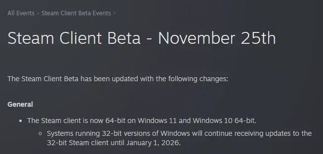 Steam客户端测试版升级至64位架构Valve对Steam客户端测试版进行重大更新，全面转向64位架构